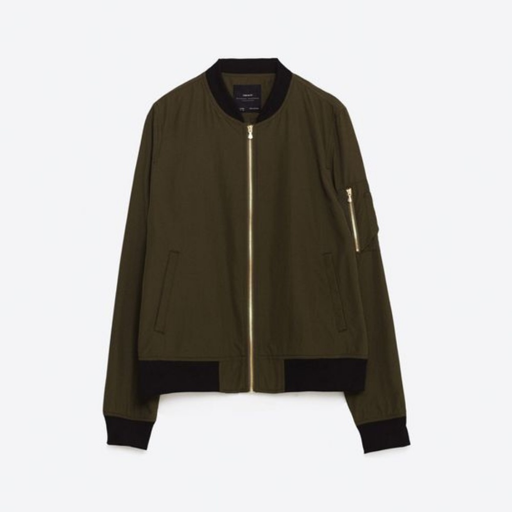 ZARA Bomber Jacket Army Green Khaki